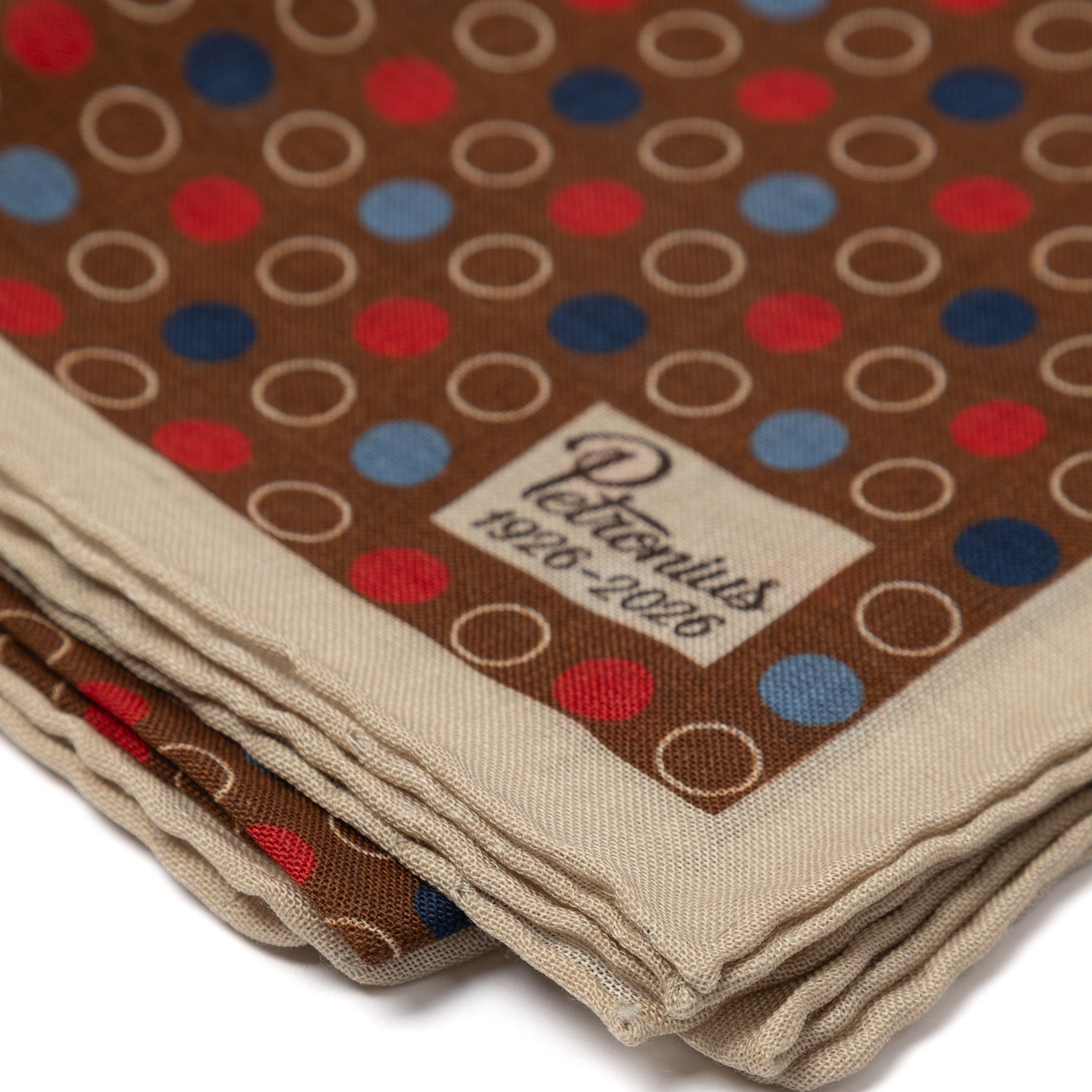 Bandana "Palline e Cerchi" made from Wool & Silk - hand-rolled